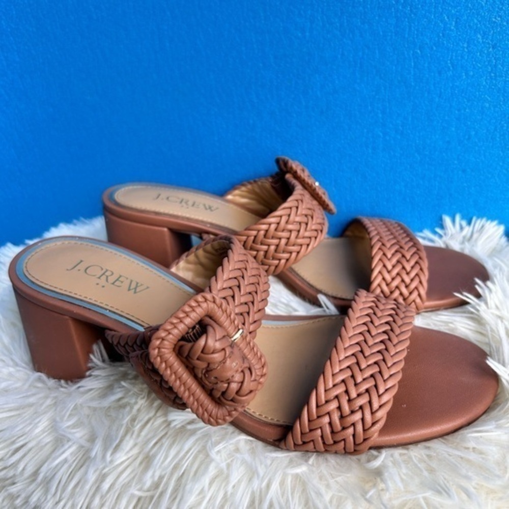 J. Crew Women's Shay braided-strap block-heel mules